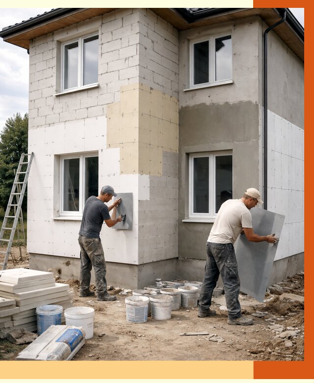 Утепление дома из газобетона в Орехове-Зуеве от 4376 руб./м² — заказать у ТепломастерРхв